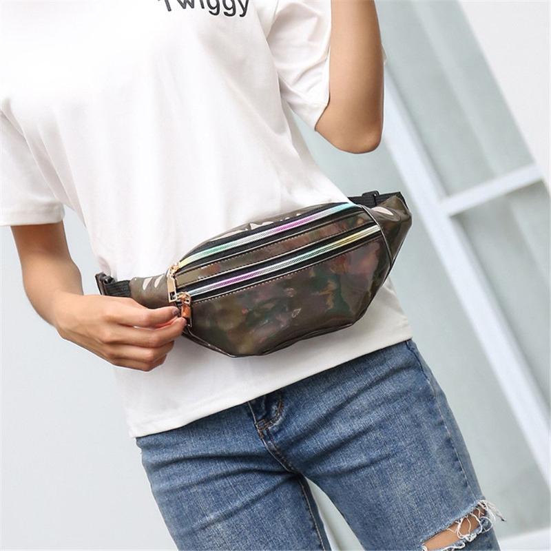 

Waist Bags Fashion Laser Chest Casual Waterproof Wallets Antitheft Pack Travel Walking Shopping Purse Portable Money Pouch