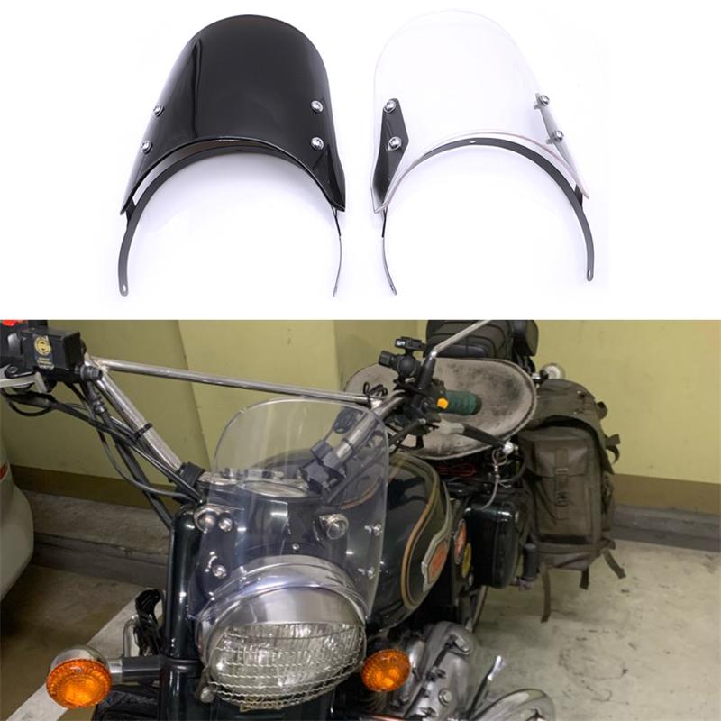 

Motorcycle Windshield Windscreen For Royal Enfield Classic 500cc Retro Motorbike Headlight Fairing Headlamp Wind Deflector