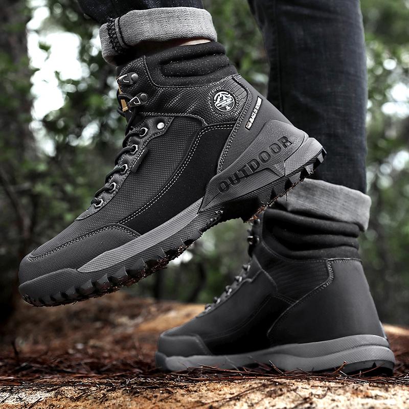 

Boots Hombre Flat High Sneakers Footwear Mens 2021 Zapatos Leather Fashion Casual Man Winter Zapatillas Negras Men, Black