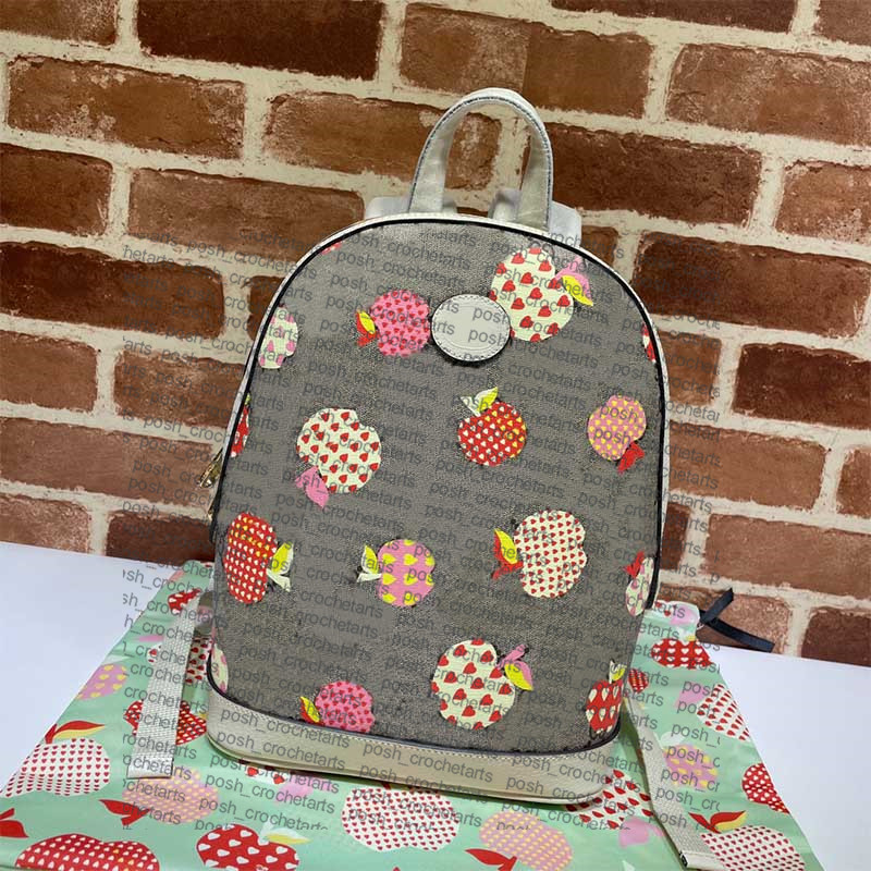 

Coated Canvas small backpack For Women's handbag Purses Genuine Leather trim Backpacks with Veggetables and Fruits, Short wallet