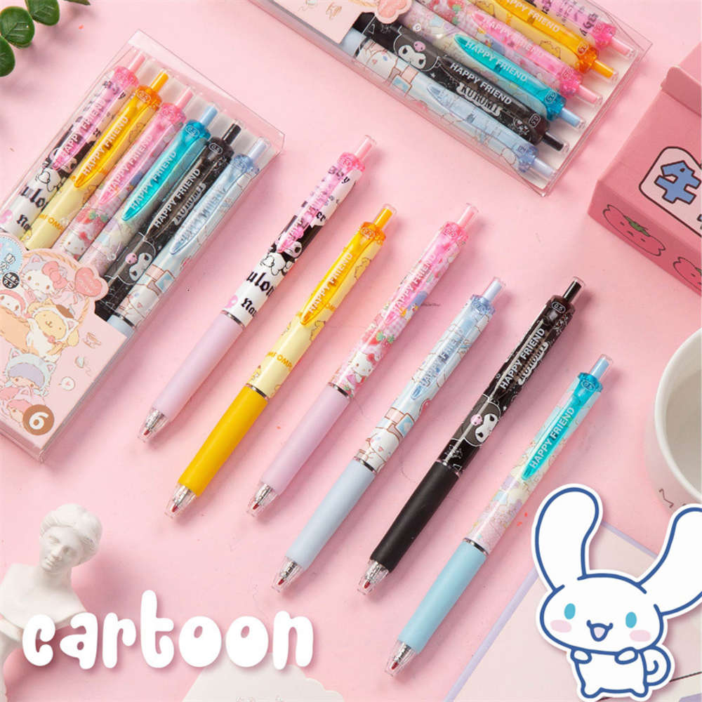 

Set Sanliou Press Neutral Pen Kulomi Jade Guigou Cute Girl Heart Black Water 0.5mm