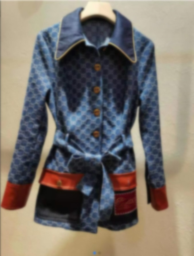 

G print denim belt jacket jacket casual stitching sheepskin lapel tie coat jacket women 417, Black;brown