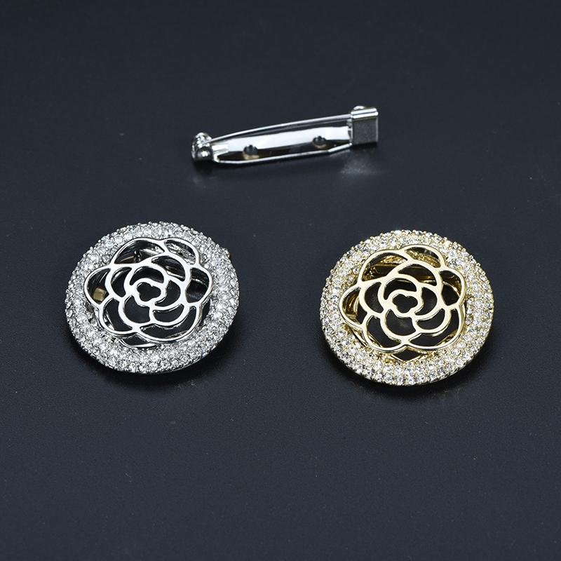 

Pins, Brooches Luxury Camellia Brooc Scarf Ring Buckle Shawl Clip Fastener Jewelry Gift