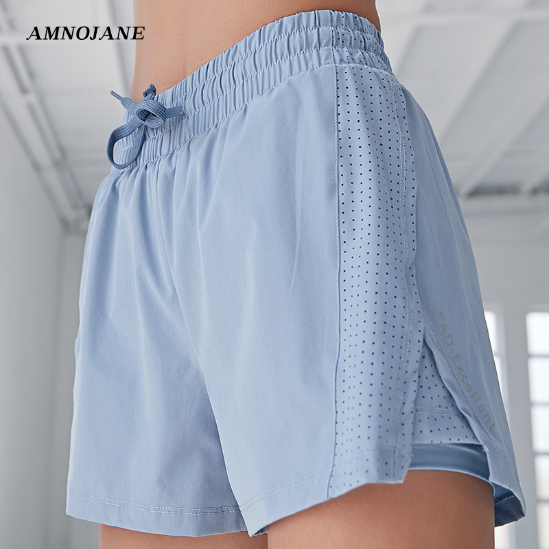 

Running Shorts Women 2 in 1 Gym Leggings Sport Running Shorts Biker Tights Fitness Clothing Vital Seamless Workout Yoga Short, Black