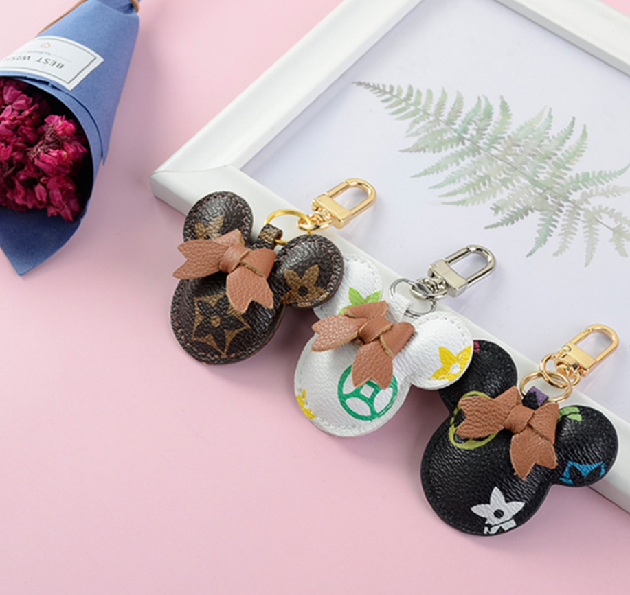 

Ladies Fashion Creative Cute Animal School Bag Pendant Leather Material Cartoon Doll Keychain Trendy Mobile Phone Backpack Pendant Plush Doll Car Keychain Ring