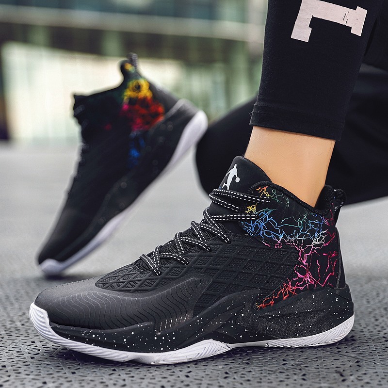 

Unisex Basketball Shoes Men High Top Breathable Light Sneakers Women Outdoor Sport Athletic Training Boots 210616, Grey