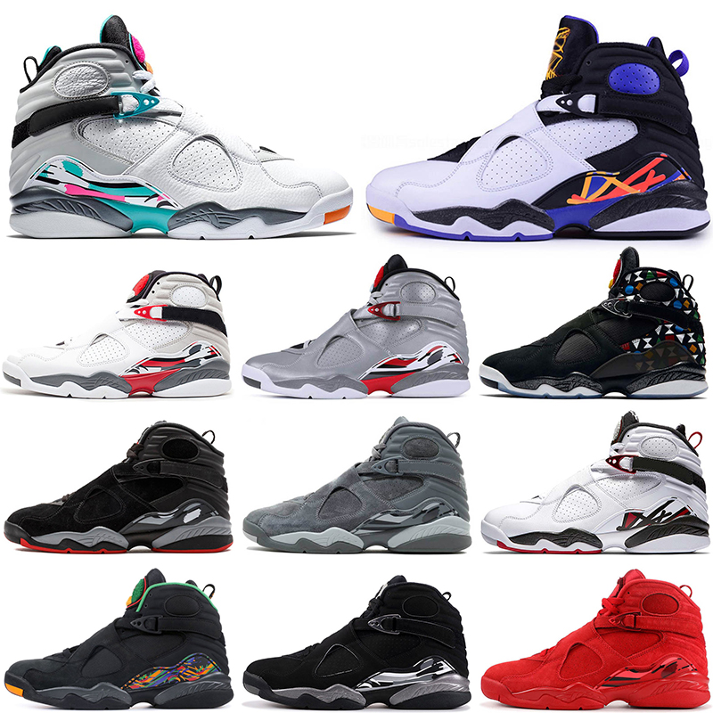 

2021 Authentic Classic Mens Basketball Shoes 8 8s Trainers Off Air Jordan White Multicolor Valentine's Day Snowflake Take Flight OVO Bl