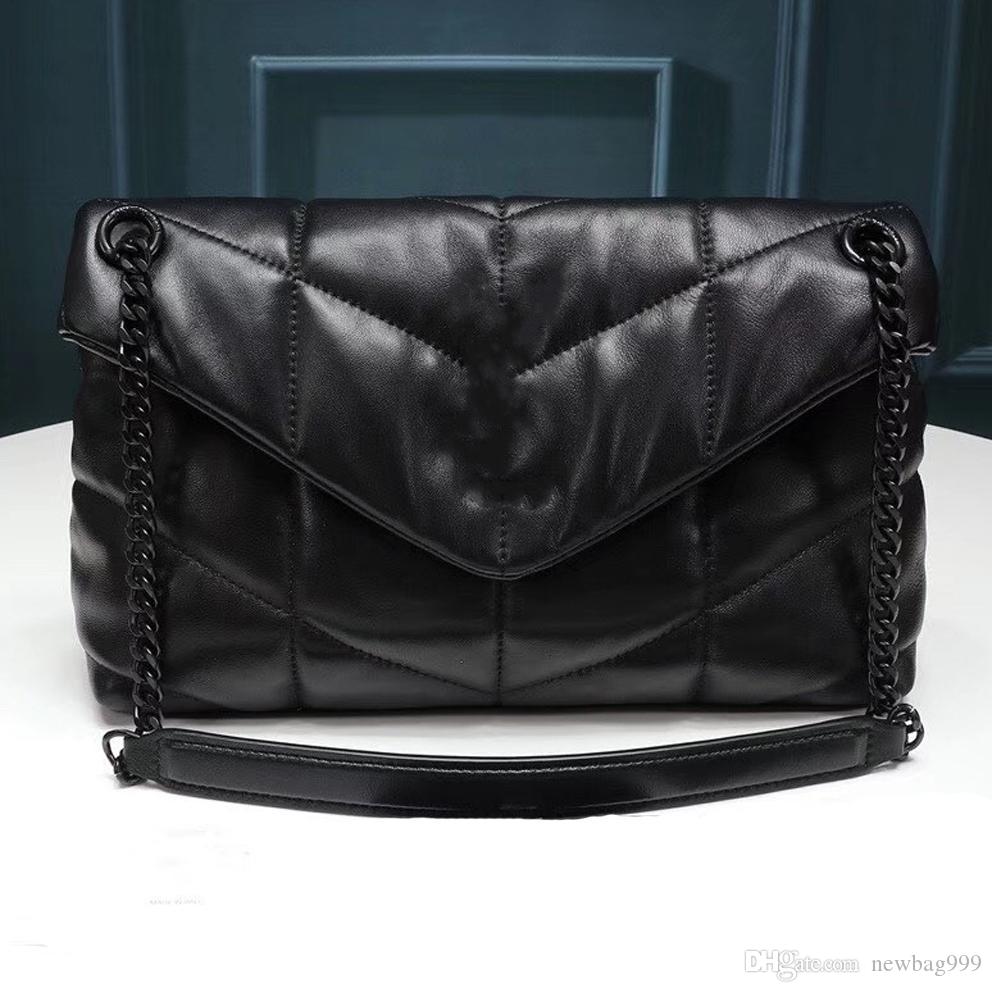 

Designer Luxury handbags Purses Womens Bag Soft Goat Leather Main Shoulder Messenger bags Men Crossbody Purse, Black with black hardware