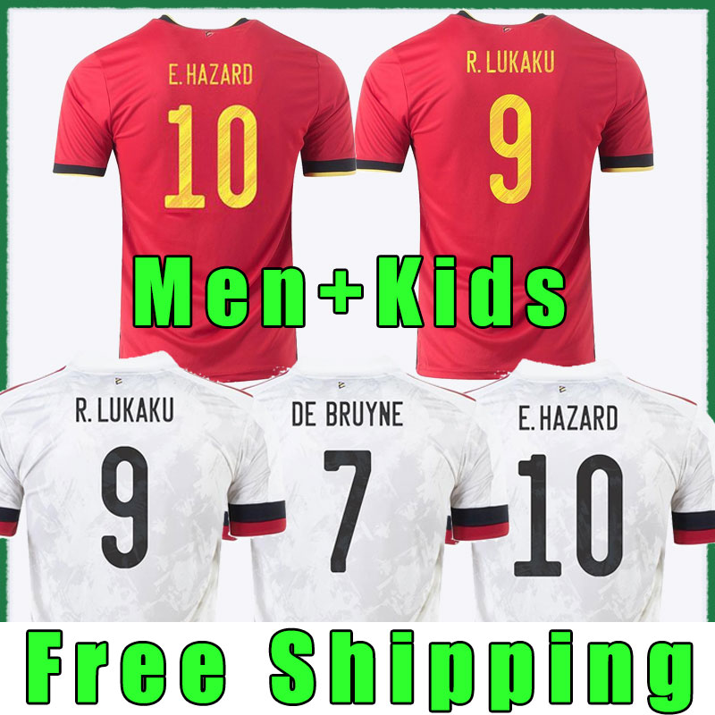 

2021 eURO soccer jerseys De Bruyne LUKAKU 20 21 22 football shirt HAZARD BATSHUAYI Camiseta futbol KOMPANY DEMBELE maillot, Away kids