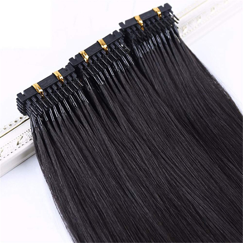 

2021 Brazilian 6D hair extensions 150g virgin Remy 0.5g 300 strand natural black 100% Easy Wear fast delivery In China