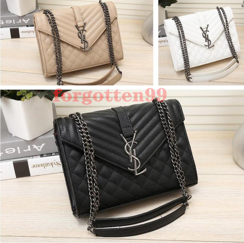 

60 sell ysl women high quality leather handbag chain bag Envelope Shoulder Bags Messenger Dinner bag tote Shopping bag, Black;brown