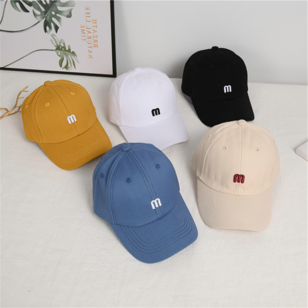 

Korean children's baseball spring and autumn m embroidery solid baby sun parent child CAP, Yellow