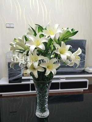 100cm artificial lily flower display flower PVC real touch for home and garden wedding decoration 2015 unveil 