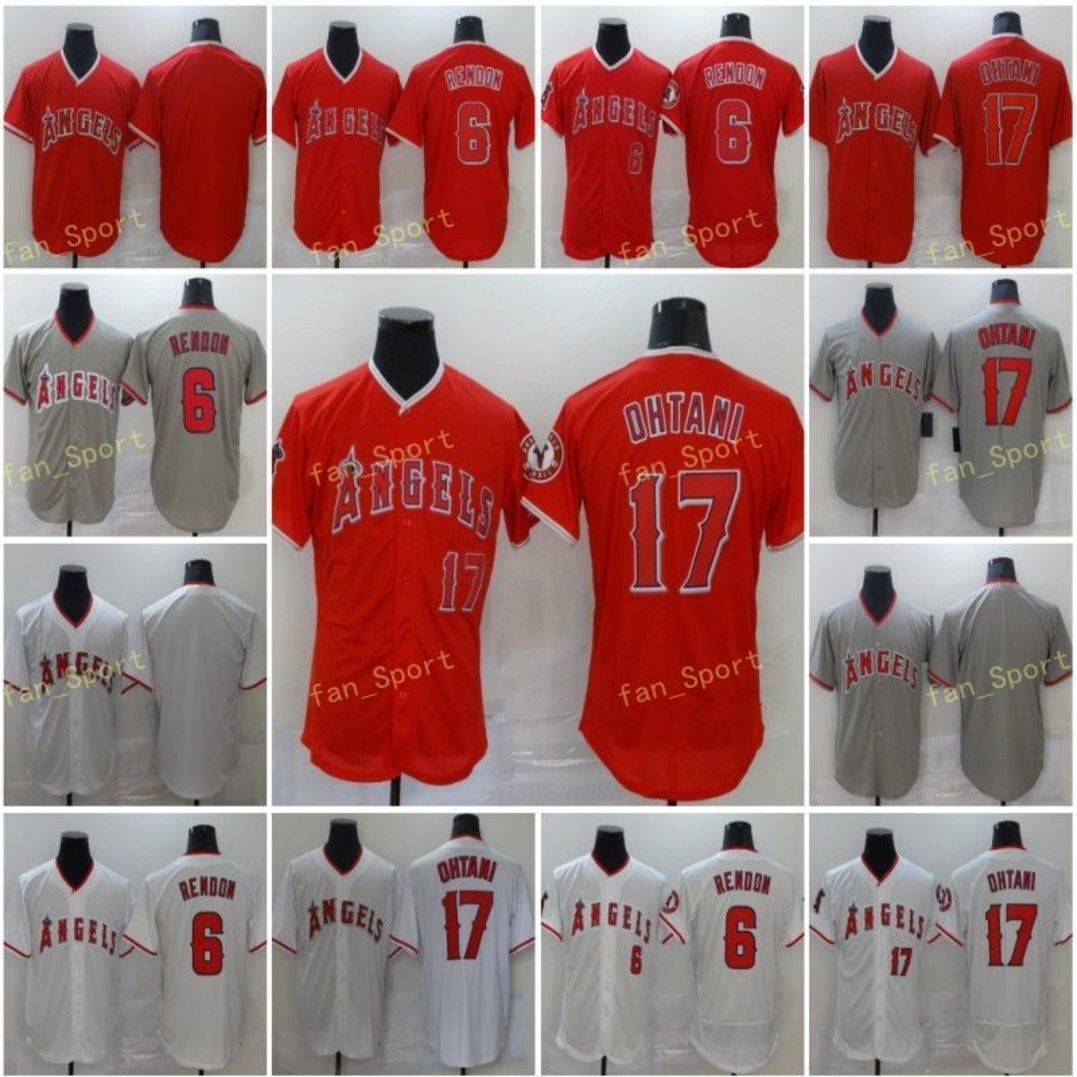 

Mens 6 Anthony Rendon Baseball Jerseys 17 Shohei Ohtani Stitched Flexbase Cool Base Team White Red Grey, Blue;black