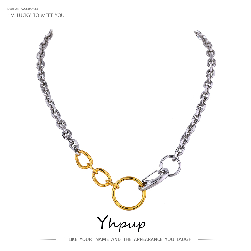 

Designer Necklace Luxury Jewelry Minimalist Metal Stainless Steel 2021 18 K Chain Mix Color Choker Texture Punk Statement Gift
