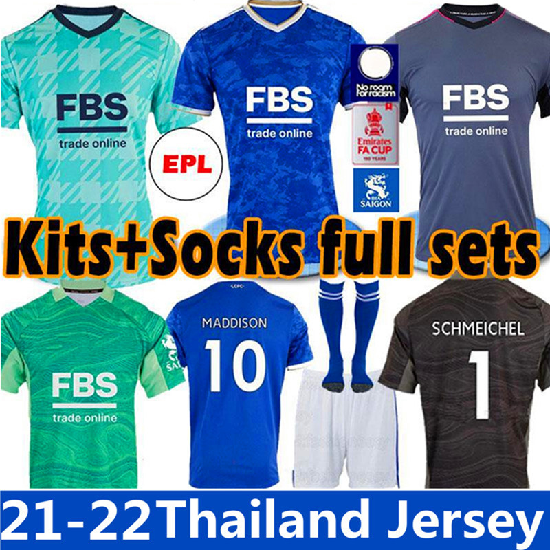 

21 22 Leicester soccer City jerseys 2021 2022 VARDY MADDISON TIELEMANS NDIDI Daka AYOZE Barnes IHEANACHO jersey home away mens kids kit+socks football shirt Thai Wear, Colour 10