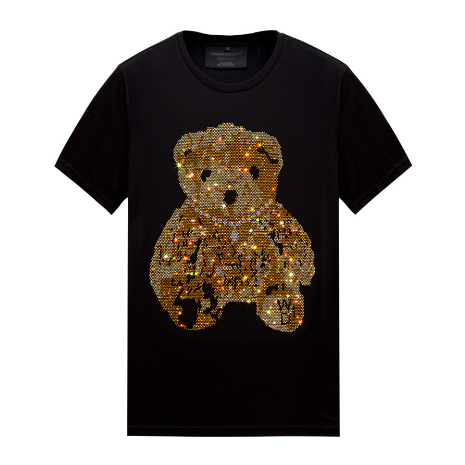 

Summer Retro Mens Tops Designer Rhinestone T-Shirts Short-sleeve Slim Crew Neck Casual Shirts Tee Mercerized Cotton, S-6XL, 209