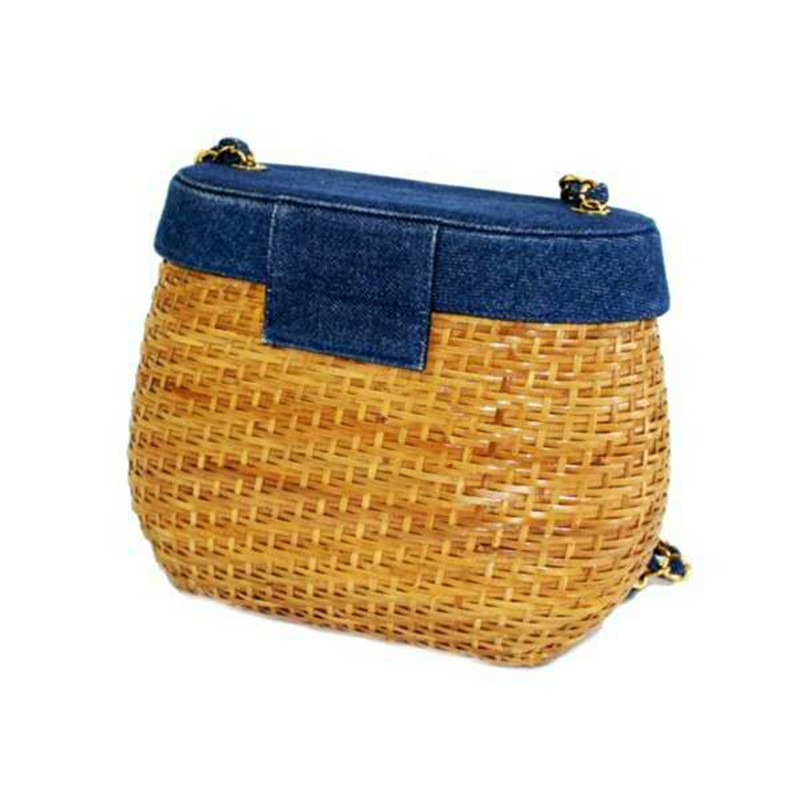 

Niche Design Fashion Chain Messenger Bag Women's Summer Wild Rattan Knitting, Black;red