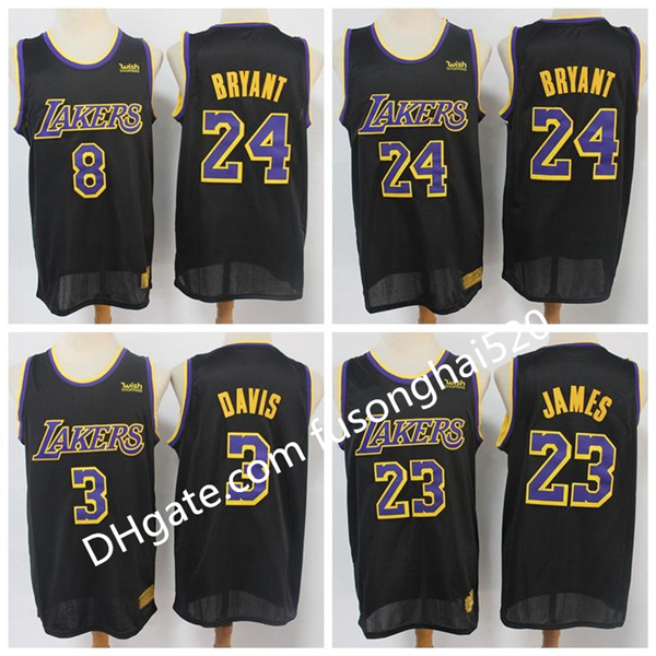 

2021 2021 Los Angeles Lakers Kobe Bryant 8 24Anthony Davis LeBron James Black Mamba Swingman City Basketball Jerseys, Black;red