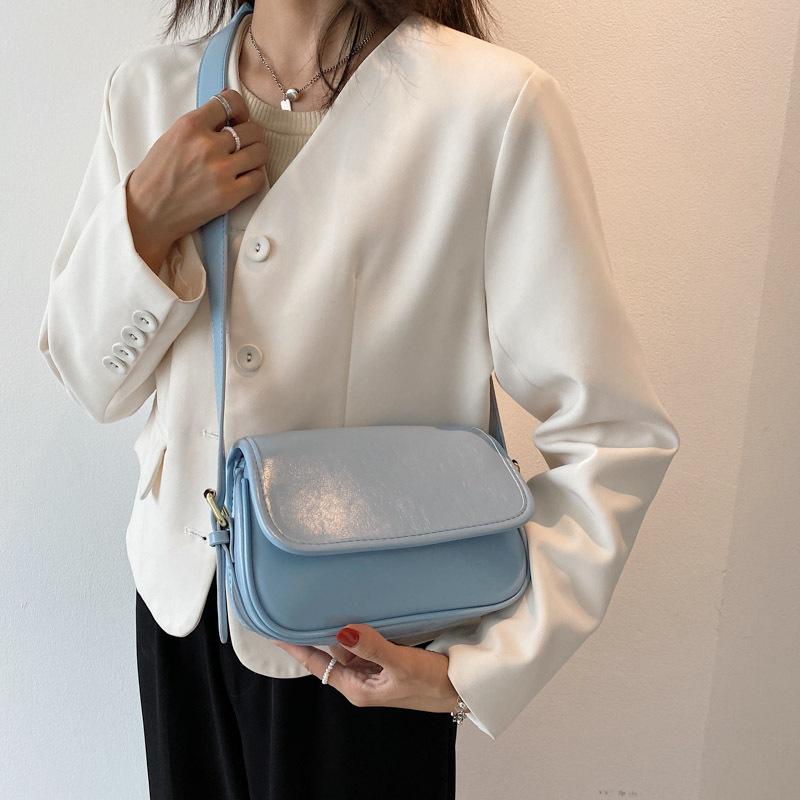 

Evening Bags Women's Soft Pu Leather Female Bag Simple All-match Crossbody Shoulder 2021 Solid Color Handbag Purse