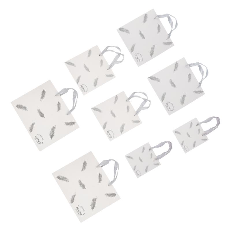

Gift Wrap 8pcs Feathers Pattern Bags Candy Storage Pouches Handheld For Christmas