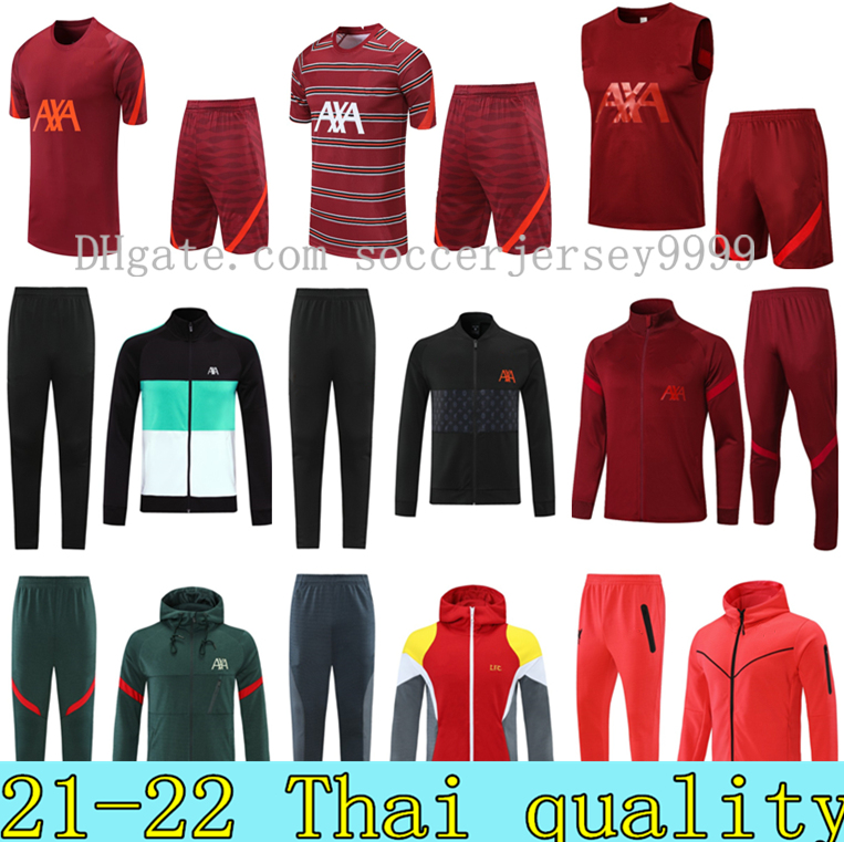 

2021 2022 Mens Soccer Tracksuits survetement de football jackets veste 21 22 men long zipper hoodie tracksuit training suit set sportswear chandal tuta