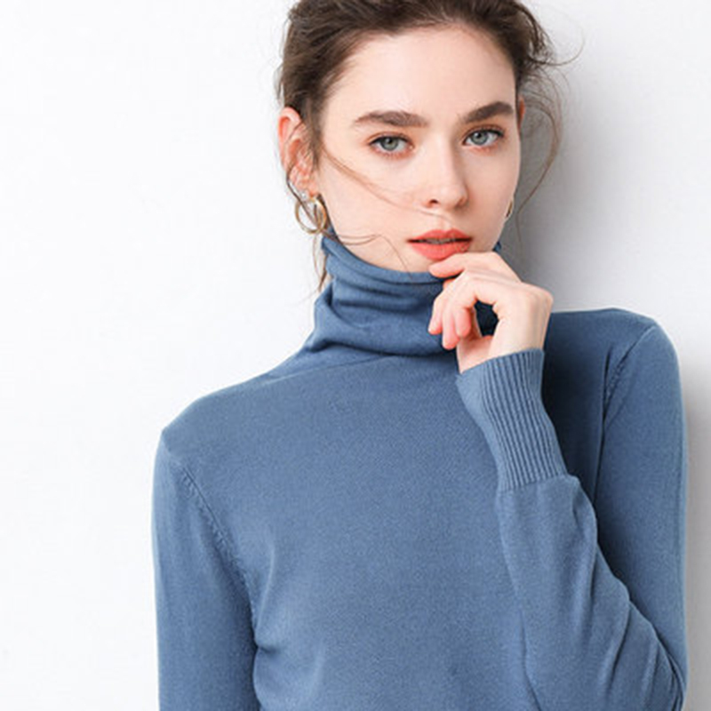 

Turtleneck Knitted Women Sweaters 2021 Autumn Winter Solid Fleece Loose Casual All Match Thin Office Lady Buttoming Pulls Tops, White o-neck