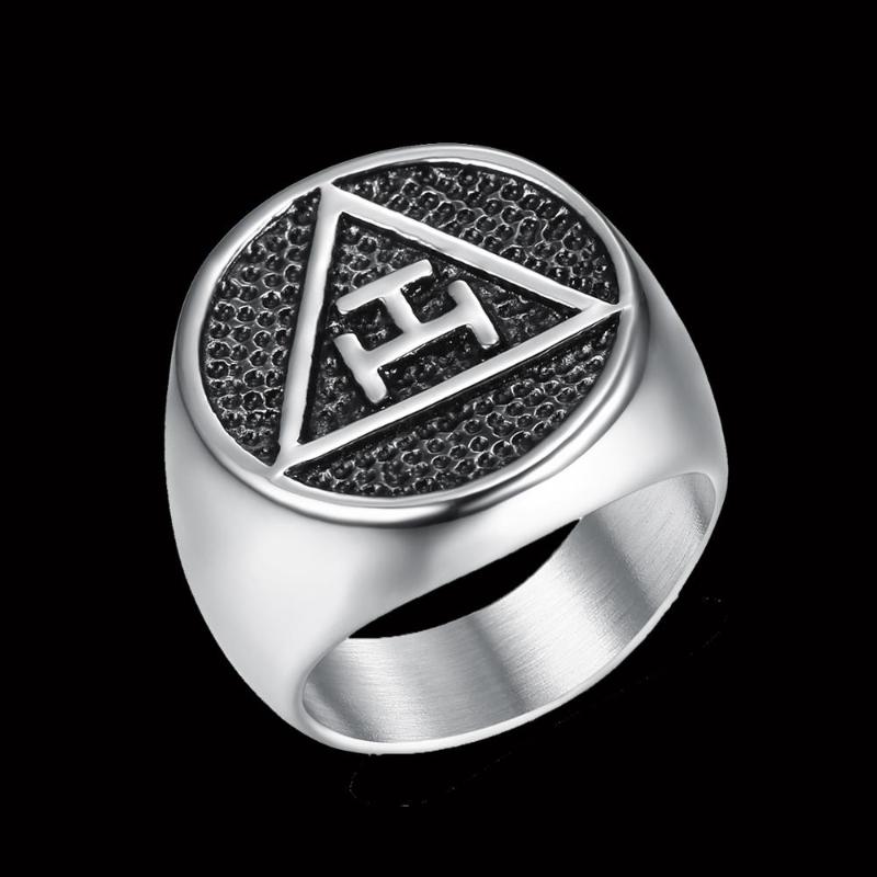 

Antique Royal Arch Masonic Mason Rings For Men Women Polished SurfaceTrendy 316 Stainless Steel Classic Letter Cluster