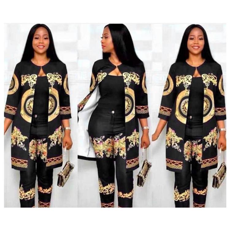 

Women's Two Piece Pants Fashion Printed Costume Dashiki African Clothes For Women Party European Clothing Ladies Robe Africaine Set, Sku2