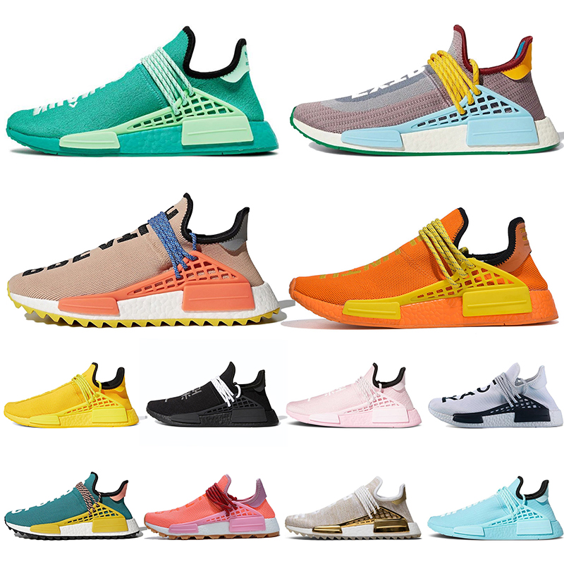 

2021 top mens women pharrell williams NMD human race running shoes big size 13 Aqua Pink Orange Nerd womens athletic trainers sneakers 36-47, 1 36-47