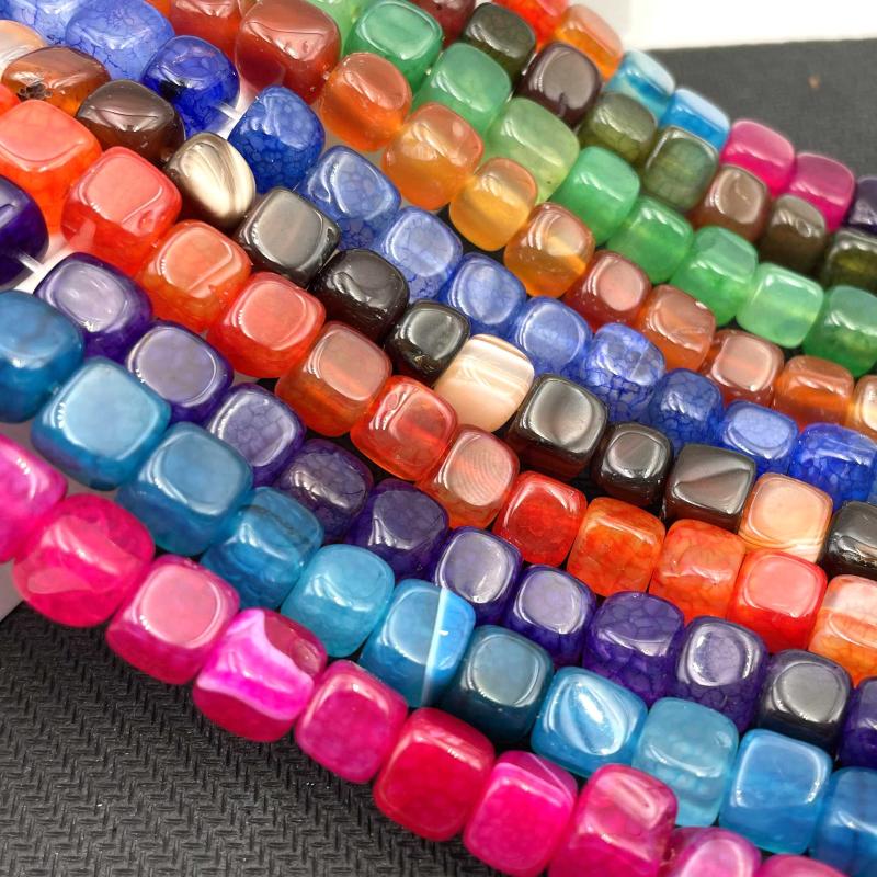 

Other Natural Colorful Agates Square Shape Stone Loose Spacer Beads For Jewelry Making Charm DIY Bracelet Necklace Accessories 6-8mm
