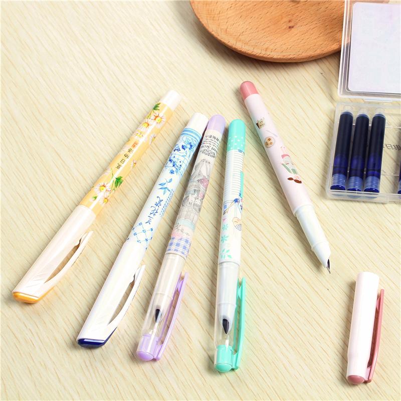 

Pcs Cartoon Stationery Fountain Pens Can Draw In Ink Or Replace Pencils Office School Supplies