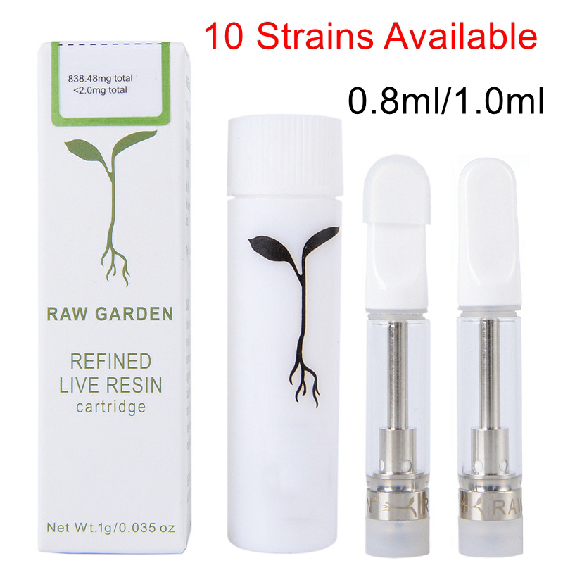 

RG Live Resin Atomizers Empty Vape Pen Cartridges Packaging 0.8ml 1ml Ceramic Coil Carts 510 Thread Glass Thick Oil Wax Vaporizer E Cigarettes