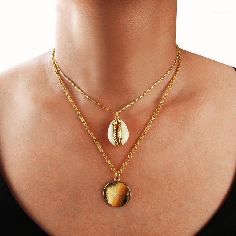 

Pendant Necklaces European And American Cross-border Supply Fashion Natural Shell Necklace Female Personality Trend Multi-layer, Silver