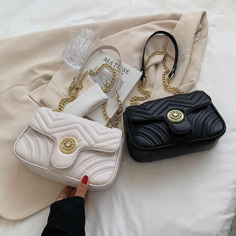 

Bag female new fortune diamond lock single shoulder rhombic chain small square bag Messenger Fashion purses sale, White