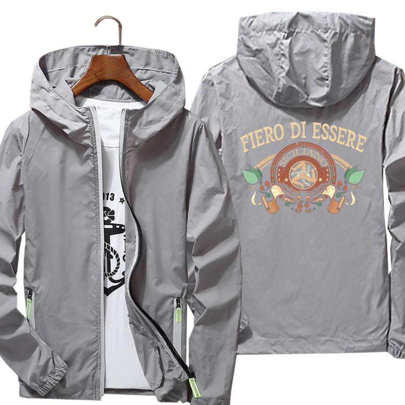 

Men's Jackets Men Women Sicilia Fiero Di Essere Siciliano Italy Jacket Camping Hunting Clothes Outdoor Sports Coats Anti UV Windbreaker, Black;brown