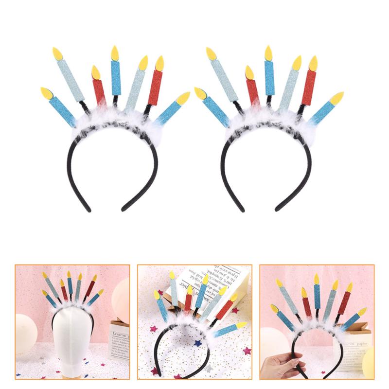 

Party Hats 2pcs Kids Birthday Headband Beautiful Headdress Prop Decorative