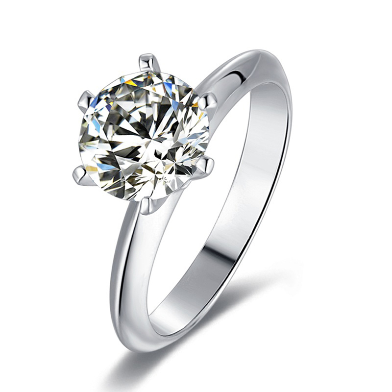 

Wholesale 925 Sterling Silver Rings Classic Moissanite Ring Wedding Party Style Diamond Luxury Jewelry for Women