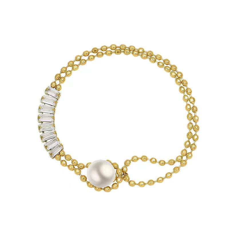 

Link, Chain High Quality Women Zircon Pearl Beaded Bracelet Jewelry For Girls