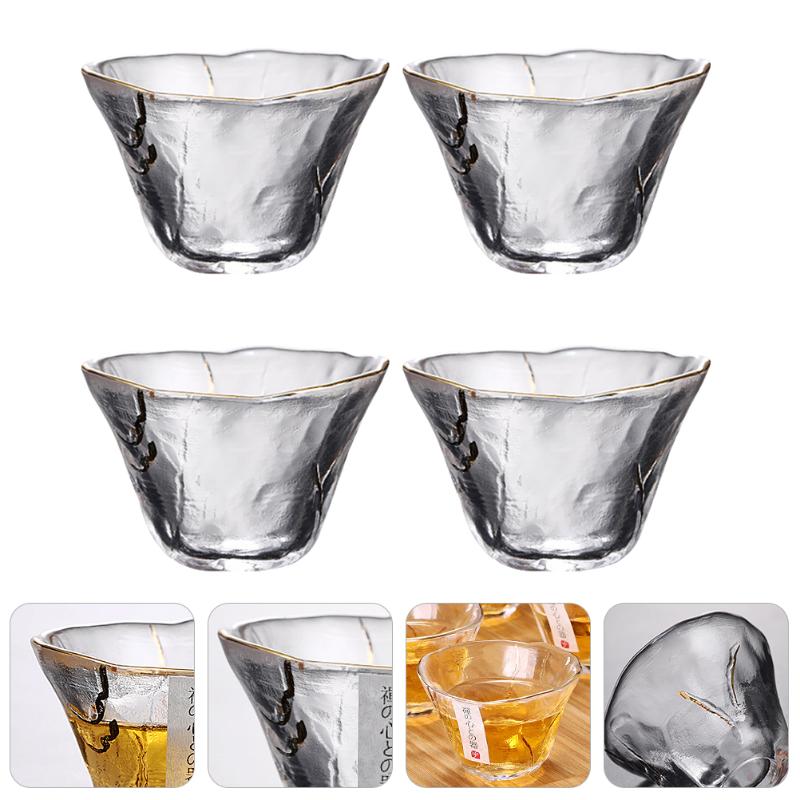 

Cups & Saucers 4pcs Japanese-Style Glass Sake Heat-Resistant Tea For Home