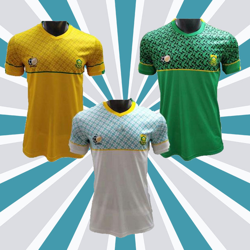 

2021 South National Team Mens Soccer Jerseys Home Yellow Away White 3rd Green Football Shirt Adult Short Sleeve Uniforms Africa, Third