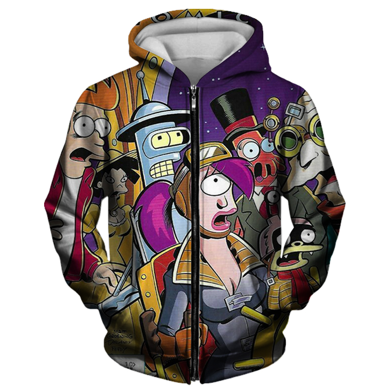 

Girl pattern comfortable men's zipper hoodie visual impact party top punk gothic round neck high quality American sweater hoodie, Multi