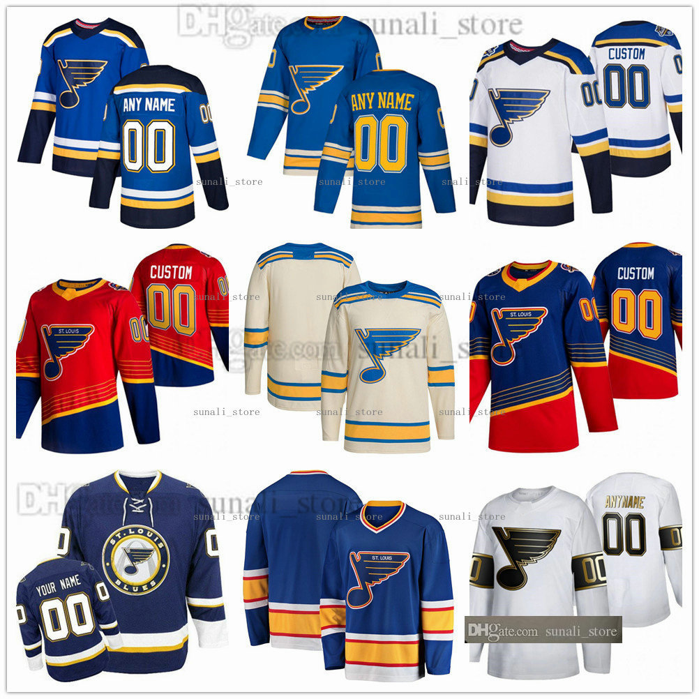 

Sewn Hockey Jersey 70 Oskar Sundqvist 18 Robert Thomas 41 Bortuzzo 72 Justin Faulk 77 Niko Mikkola 6 Marco Scandella 46 Jake Walman 35 Ville Husso 36 Steven Santini, Men cream