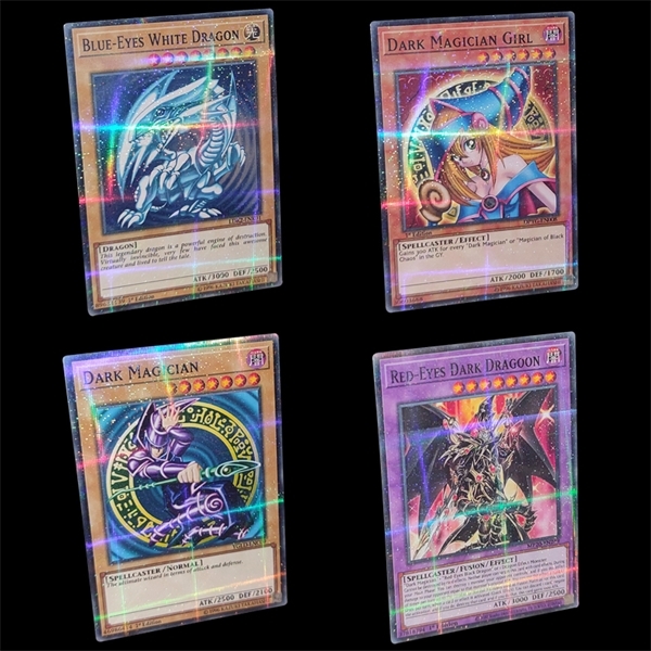

Yugioh! DIY Flash Card English Edition Blue-Eyes White Dragon Red-Eyes Dragoon Game Collection Cards Children's Gifts Y1212
