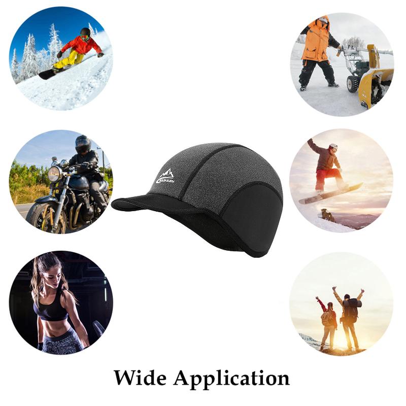 

Cycling Cap Waterproof Warm Outdoor Hat Running Skiing Bike Caps For Autumn Winter Bicycle Equipment 2021 #W & Masks, Black