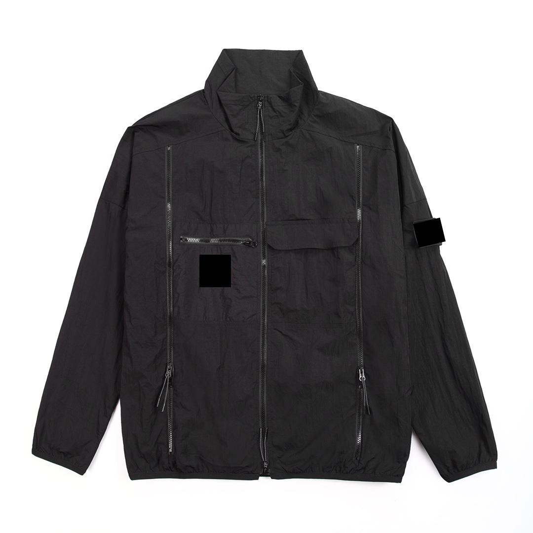 Luxury Men's Jacket Designer Brand Stone Jackets Zip Stand-up collar badge coat-image-746285071