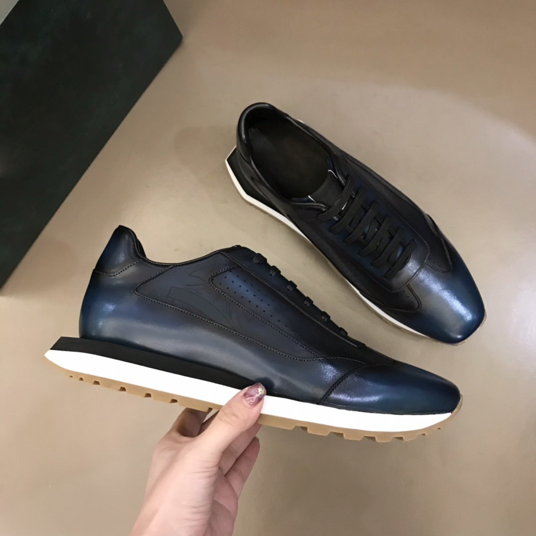 

High quality Casual men's Shoes luxury brand designer Pure handmade cowhide print is fashionable sunny and comfortable size38-47, Black