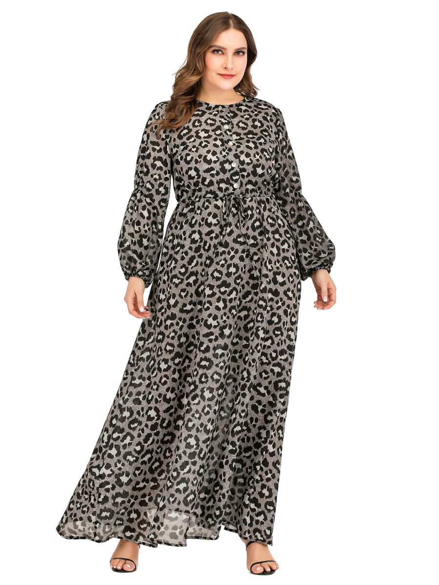 

Elegant Women Chiffon Muslim Abaya Dress Plus Size Print Islamic Clothing Ramadan Musulman Turkey Moroccan Kaftan Hijab Vestidos