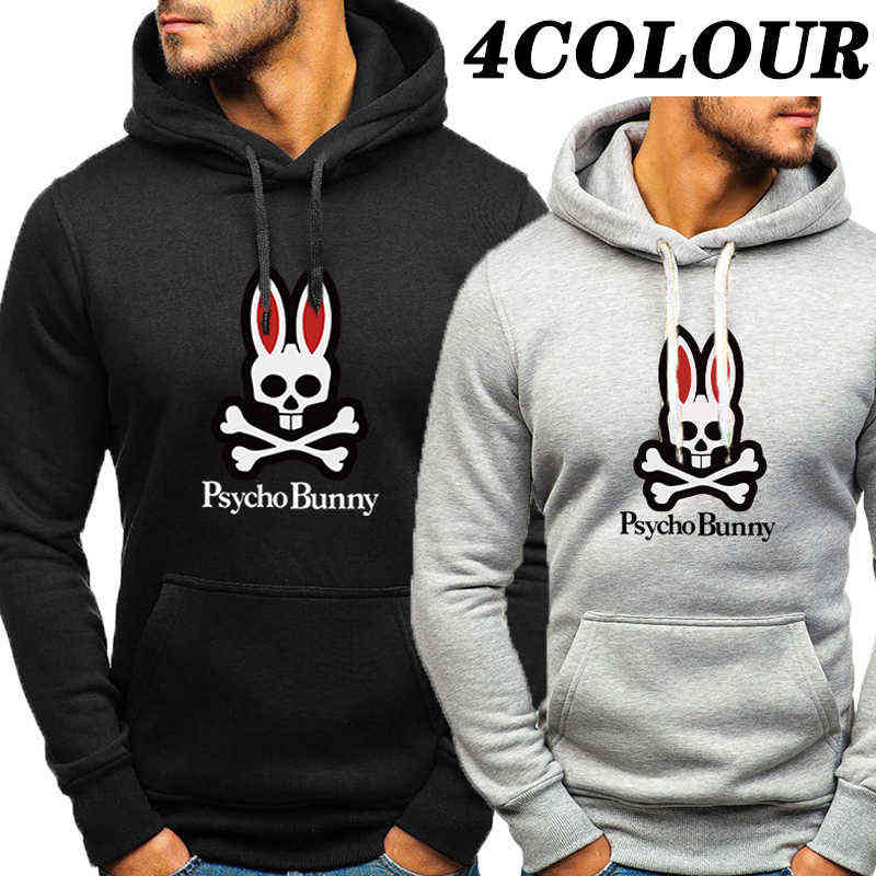 

Psycho Bunny Men's Winter Hoodies Solid Color Printing Sweatshirts Leisure Sports Clothes Pullover Sweatshirt, Only extra shipping
