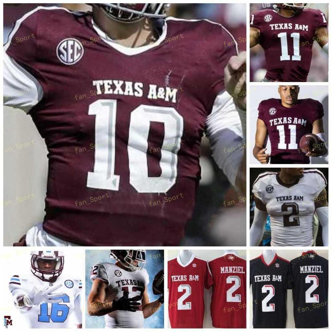 

Custom 2020 Texas A&M Aggie Football Jersey NCAA College Myles Garrett Mike Evans 40 Von Miller Jhamon Ausbon Johnny Manziel Kellen Mond, Black